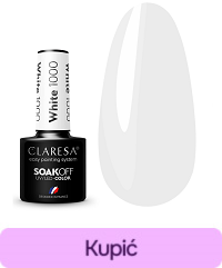 Lakier hybrydowy Claresa WHITE 1000 biały, 5 ml